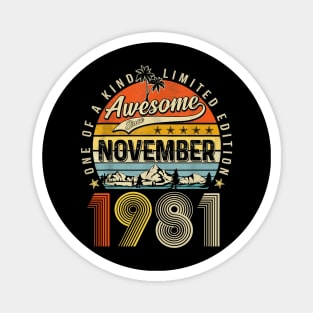 Awesome Since November 1981 Vintage 42nd Birthday Magnet